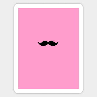 moustache- pink background Sticker